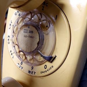 Vintage (44 years) Yellow Rotary Kitchen Wall Telephone